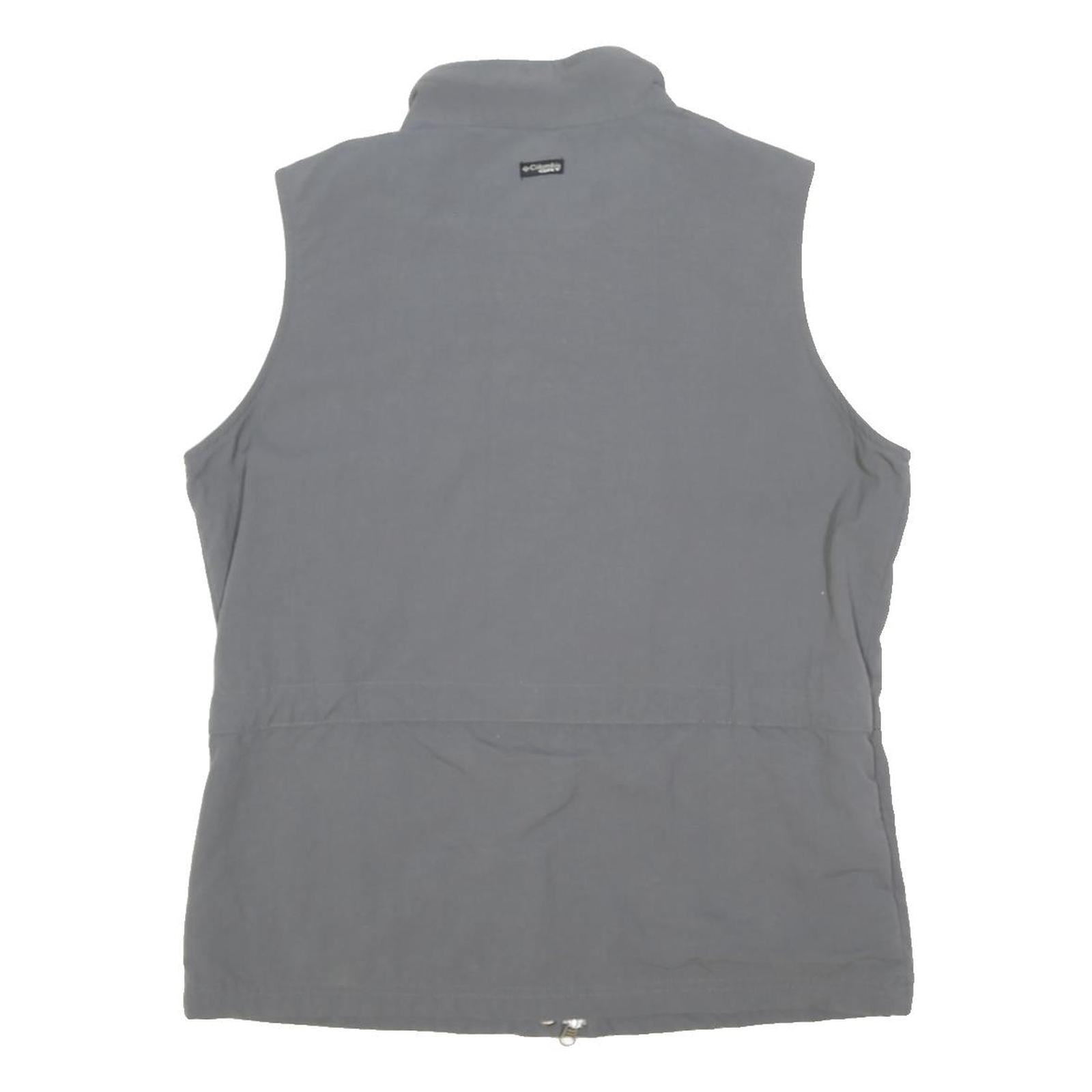 COLUMBIA Womens Grey Nylon Casual Zip Jacket Vest M Outdoor Wear Utility