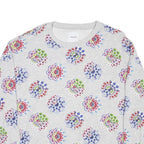 DESIGUAL Womens Grey Floral Print Crew Neck L Cotton Blend Sweatshirt