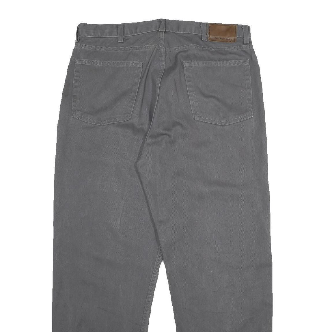 CALVIN KLEIN Mens Jeans Grey Relaxed Straight Denim Medium W36 L30 Casual Wear