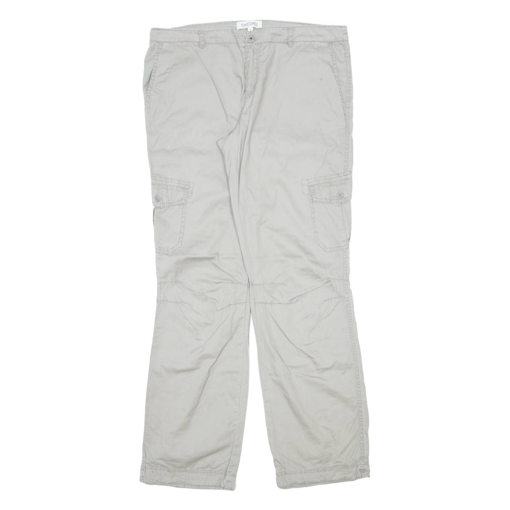 CHICOREE Cargo Womens Trousers Cream Regular Straight W36 L33