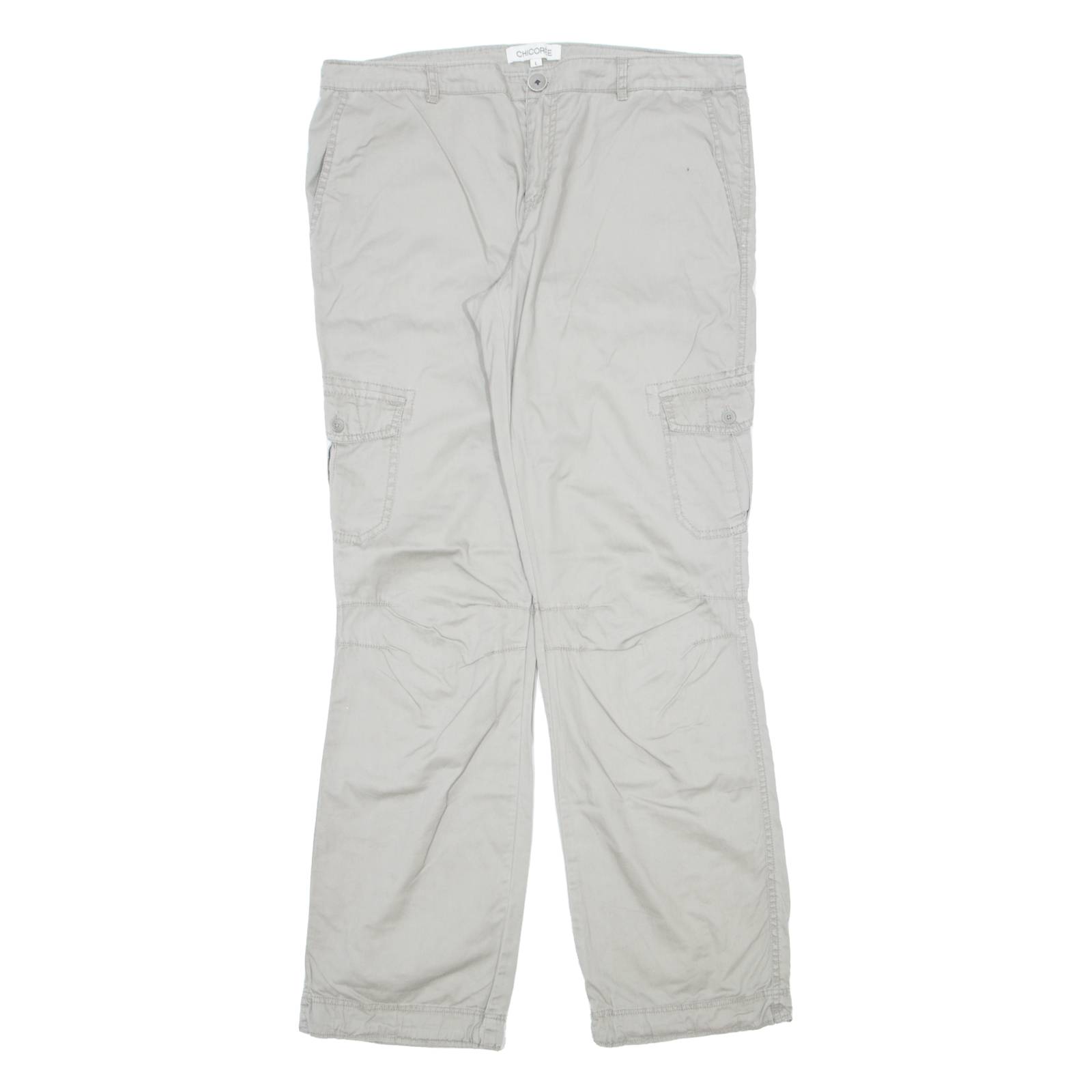 CHICOREE Cargo Womens Trousers Cream Regular Straight W36 L33
