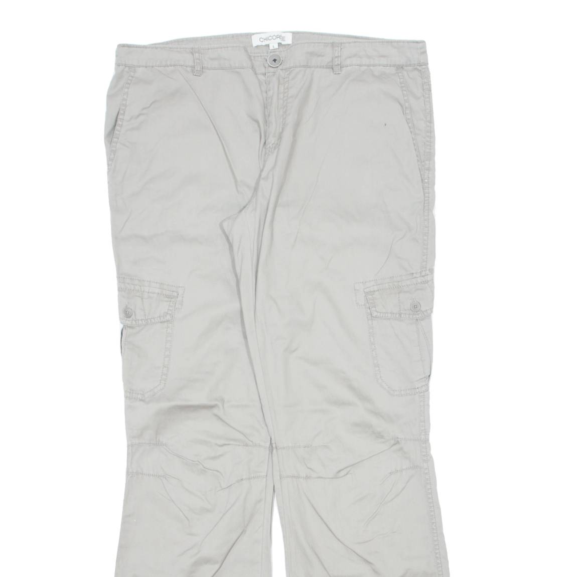 CHICOREE Cargo Womens Trousers Cream Regular Straight W36 L33