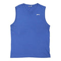 SLAZENGER Mens Blue Sleeveless Round Neck Cotton Blend M Sports Logo T-Shirt