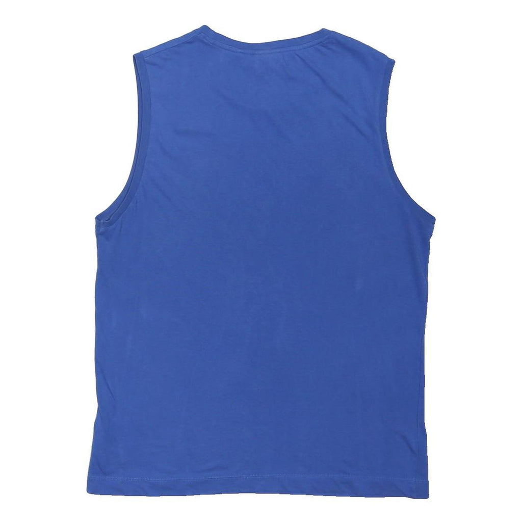 SLAZENGER Mens Blue Sleeveless Round Neck Cotton Blend M Sports Logo T-Shirt