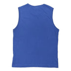 SLAZENGER Mens Blue Sleeveless Round Neck Cotton Blend M Sports Logo T-Shirt
