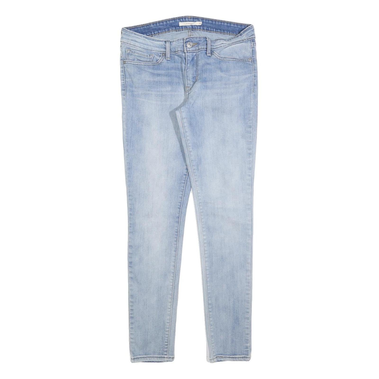 LEVI'S 711 Womens Jeans Blue Slim Skinny Denim Light W29 L28 Stretch Zip