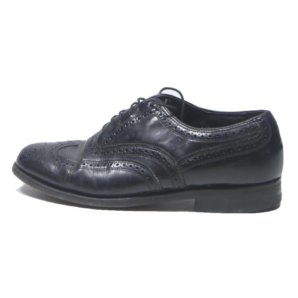 FLORSHEIM Mens Leather Brogue Shoes Black UK 7 Classic Dress Formal
