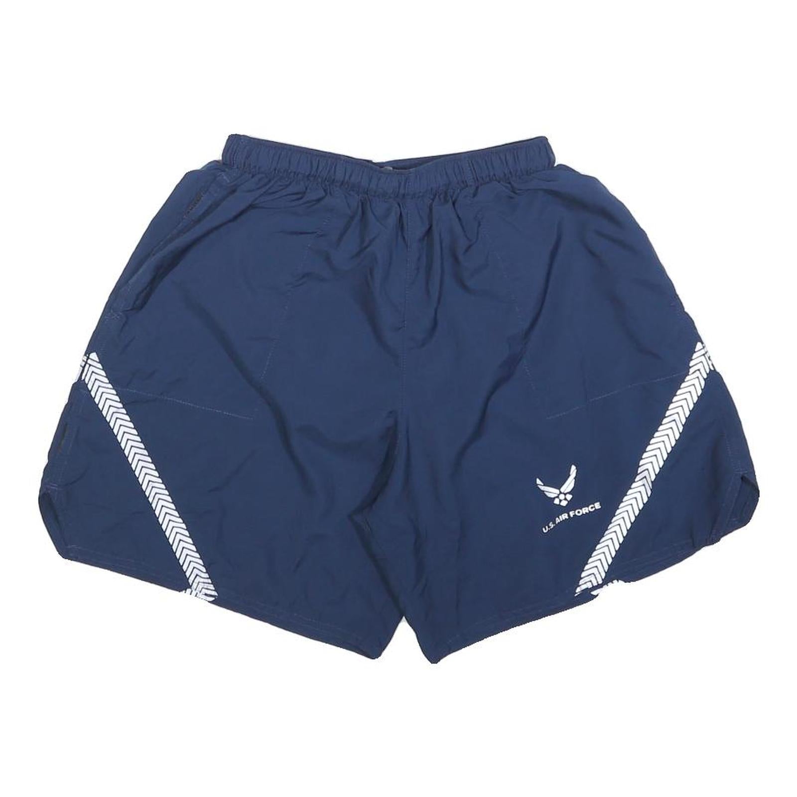 Mens Navy Blue Polyester Casual Shorts S W25 U.S. Air Force Logo Reflective