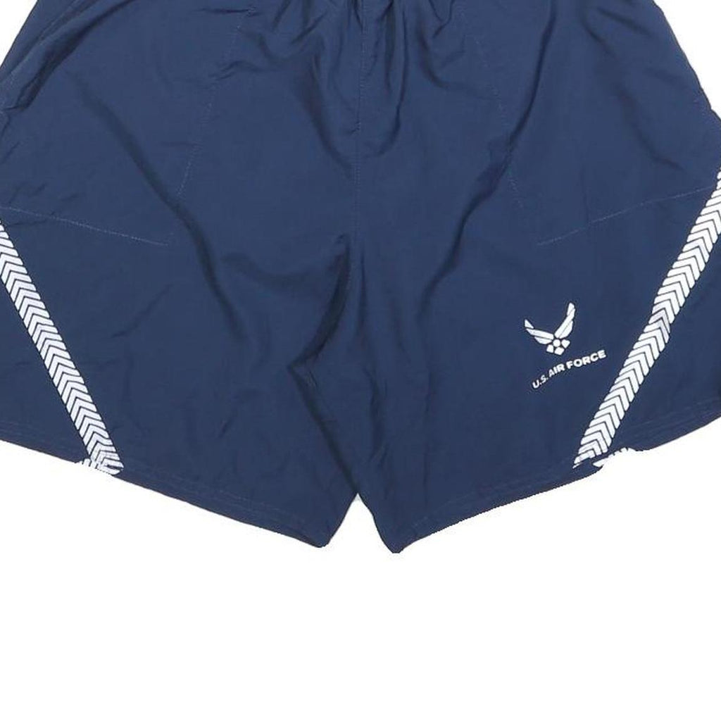 Mens Navy Blue Polyester Casual Shorts S W25 U.S. Air Force Logo Reflective