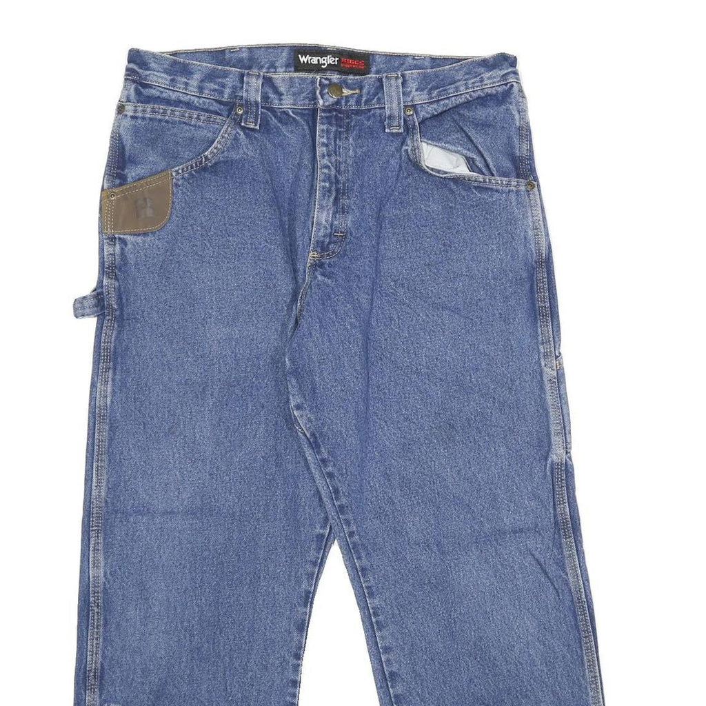 WRANGLER Mens Classic Blue Denim Jeans W34 L29 Workwear Utility Style