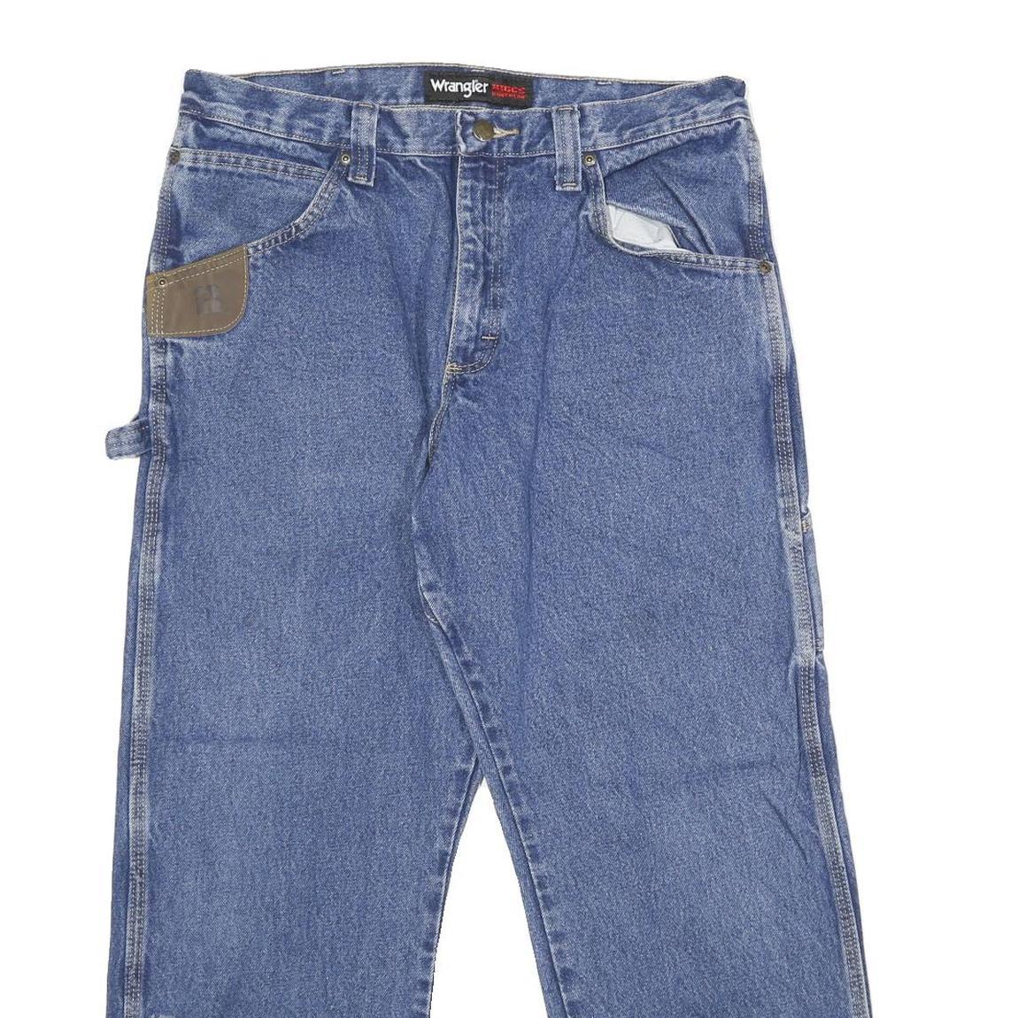 WRANGLER Mens Classic Blue Denim Jeans W34 L29 Workwear Utility Style