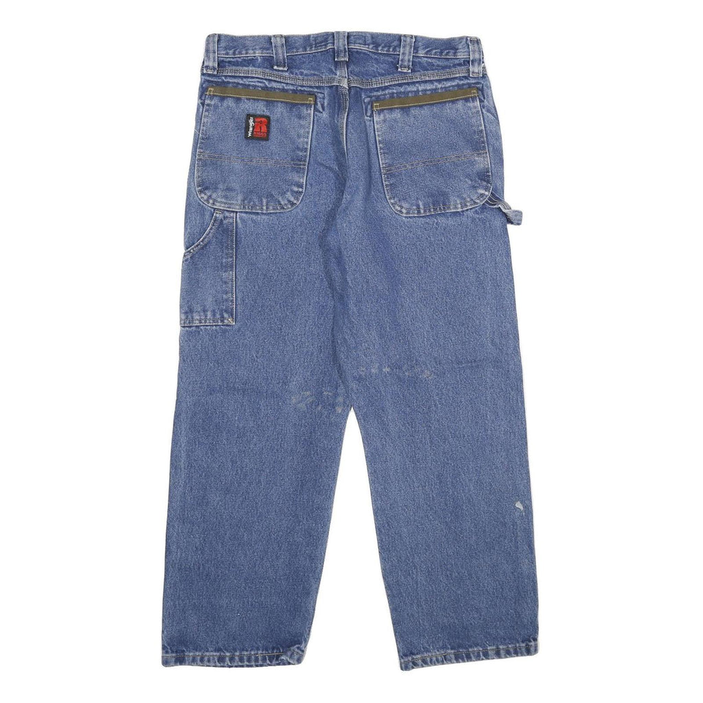 WRANGLER Mens Classic Blue Denim Jeans W34 L29 Workwear Utility Style