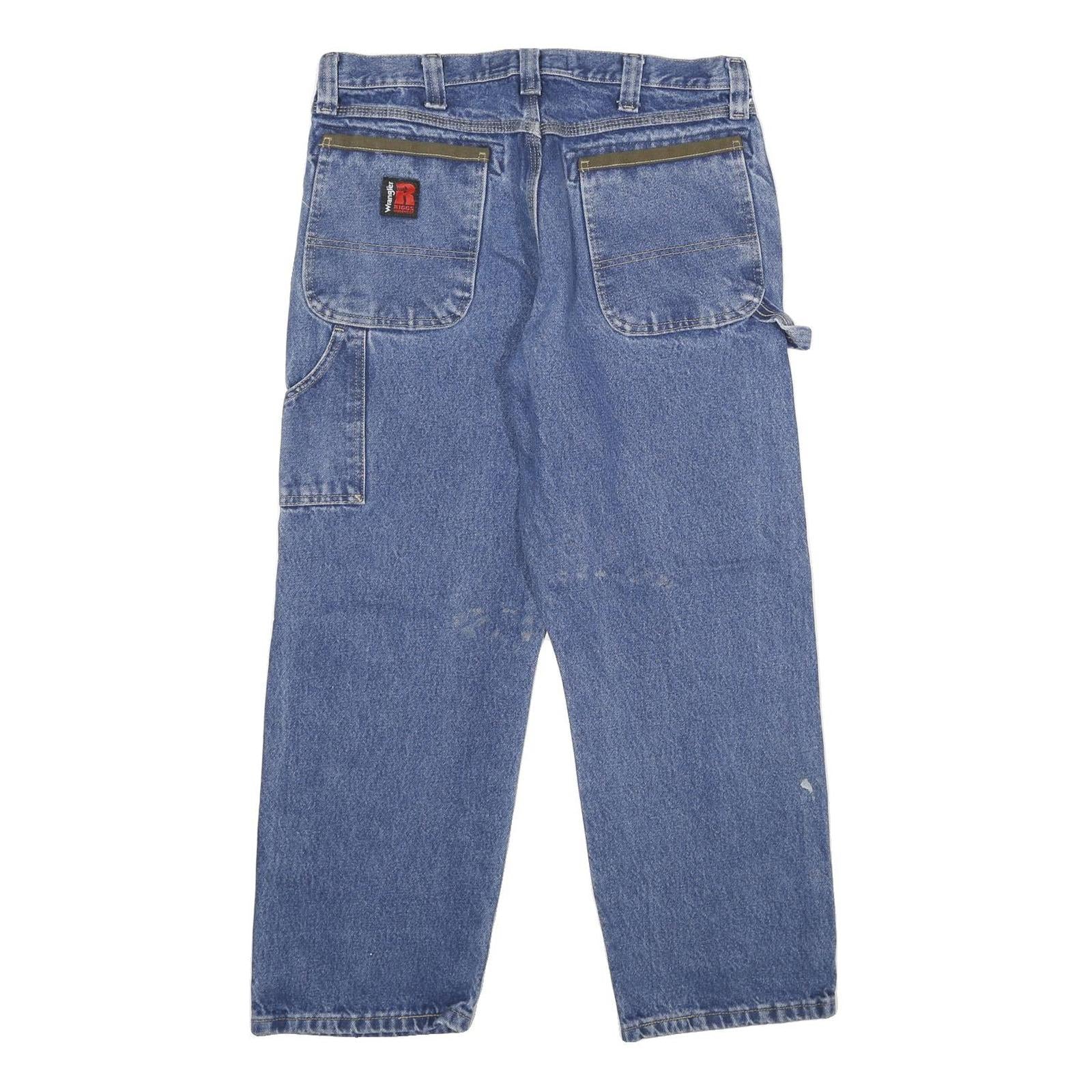 WRANGLER Mens Classic Blue Denim Jeans W34 L29 Workwear Utility Style