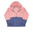 COLUMBIA Womens Pink & Blue Outdoor Jacket L Polyester Blend Zip Hooded