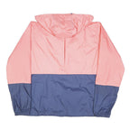 COLUMBIA Womens Pink & Blue Outdoor Jacket L Polyester Blend Zip Hooded