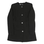 ZARA Womens Black Jacket S Polyester Blend Button Plain Formal Stylish