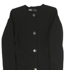 ZARA Womens Black Jacket S Polyester Blend Button Plain Formal Stylish