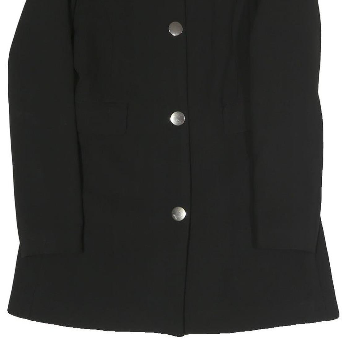 ZARA Womens Black Jacket S Polyester Blend Button Plain Formal Stylish