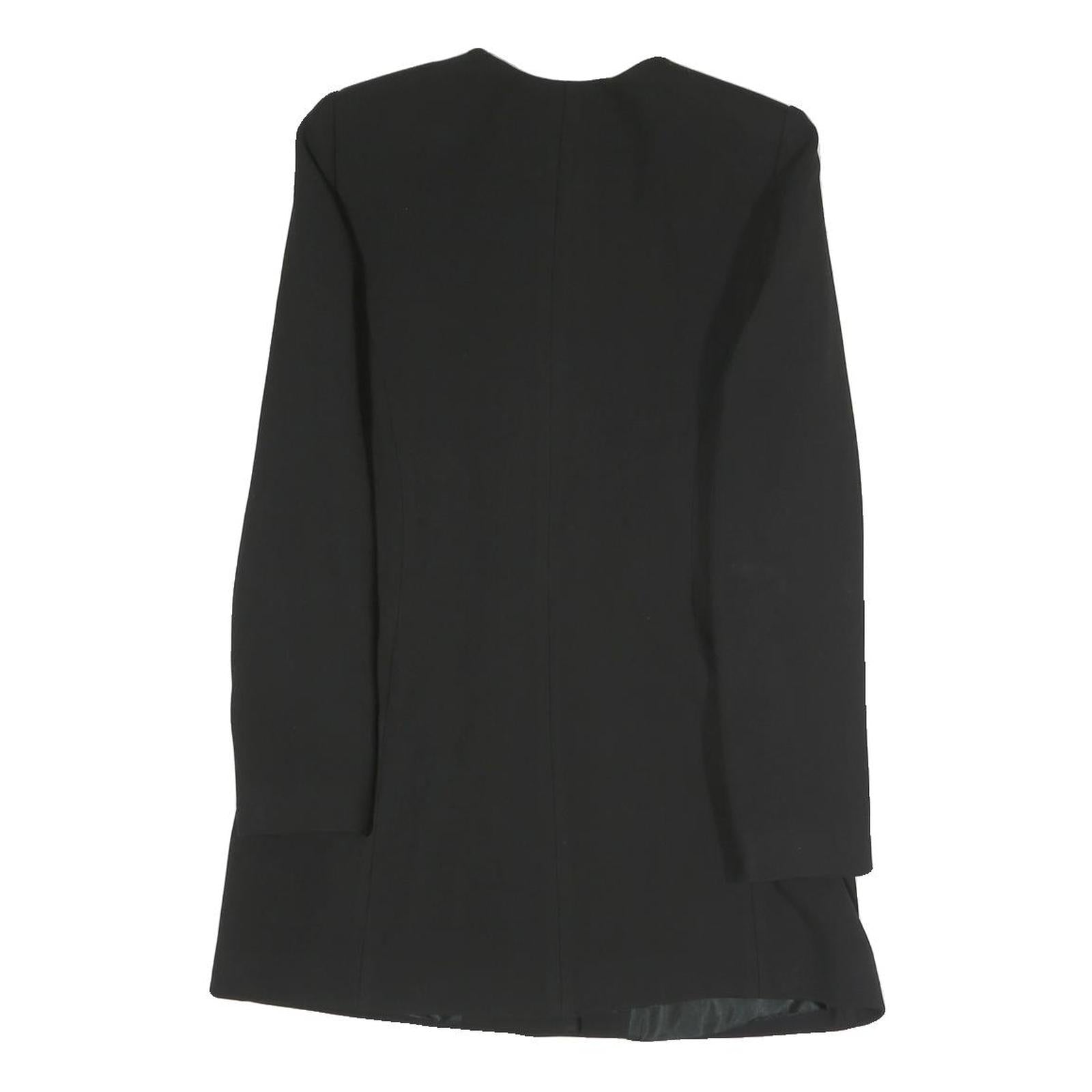 ZARA Womens Black Jacket S Polyester Blend Button Plain Formal Stylish