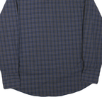 WRANGLER Mens Blue & Brown Check Shirt L Long Sleeve Button Cotton Blend
