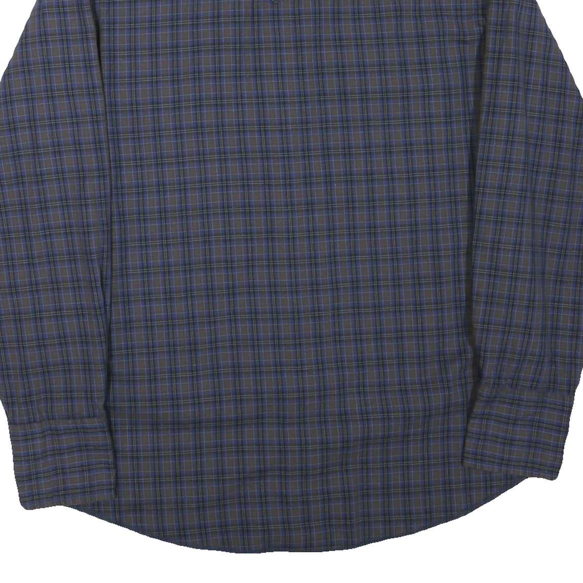 WRANGLER Mens Blue & Brown Check Shirt L Long Sleeve Button Cotton Blend