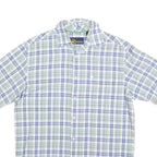 NAUTICA Mens Blue & Green Check Shirt S Cotton Blend Casual Summer Fit