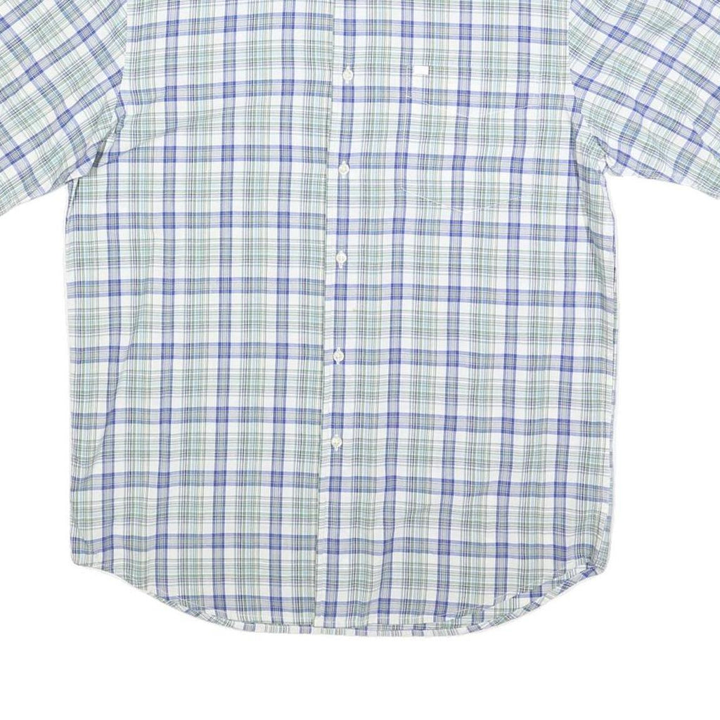 NAUTICA Mens Blue & Green Check Shirt S Cotton Blend Casual Summer Fit