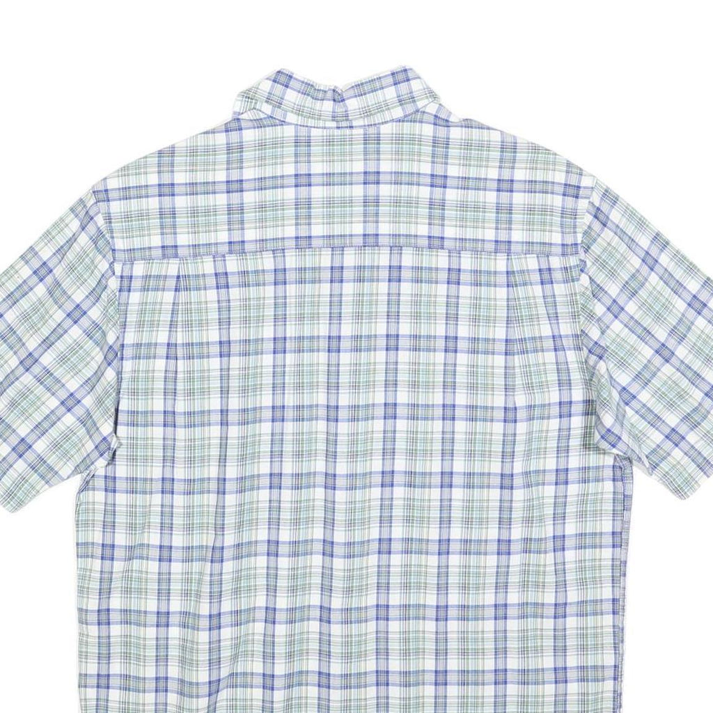 NAUTICA Mens Blue & Green Check Shirt S Cotton Blend Casual Summer Fit