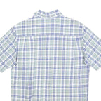NAUTICA Mens Blue & Green Check Shirt S Cotton Blend Casual Summer Fit