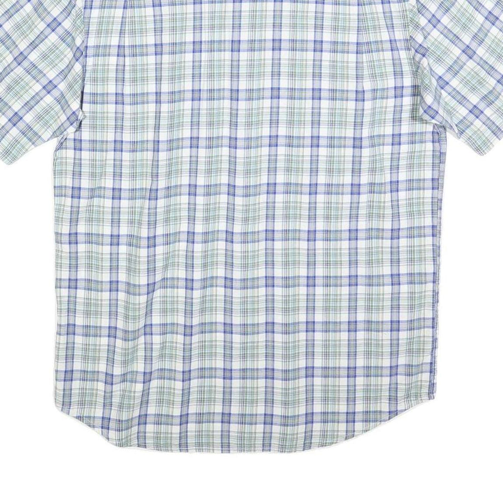 NAUTICA Mens Blue & Green Check Shirt S Cotton Blend Casual Summer Fit