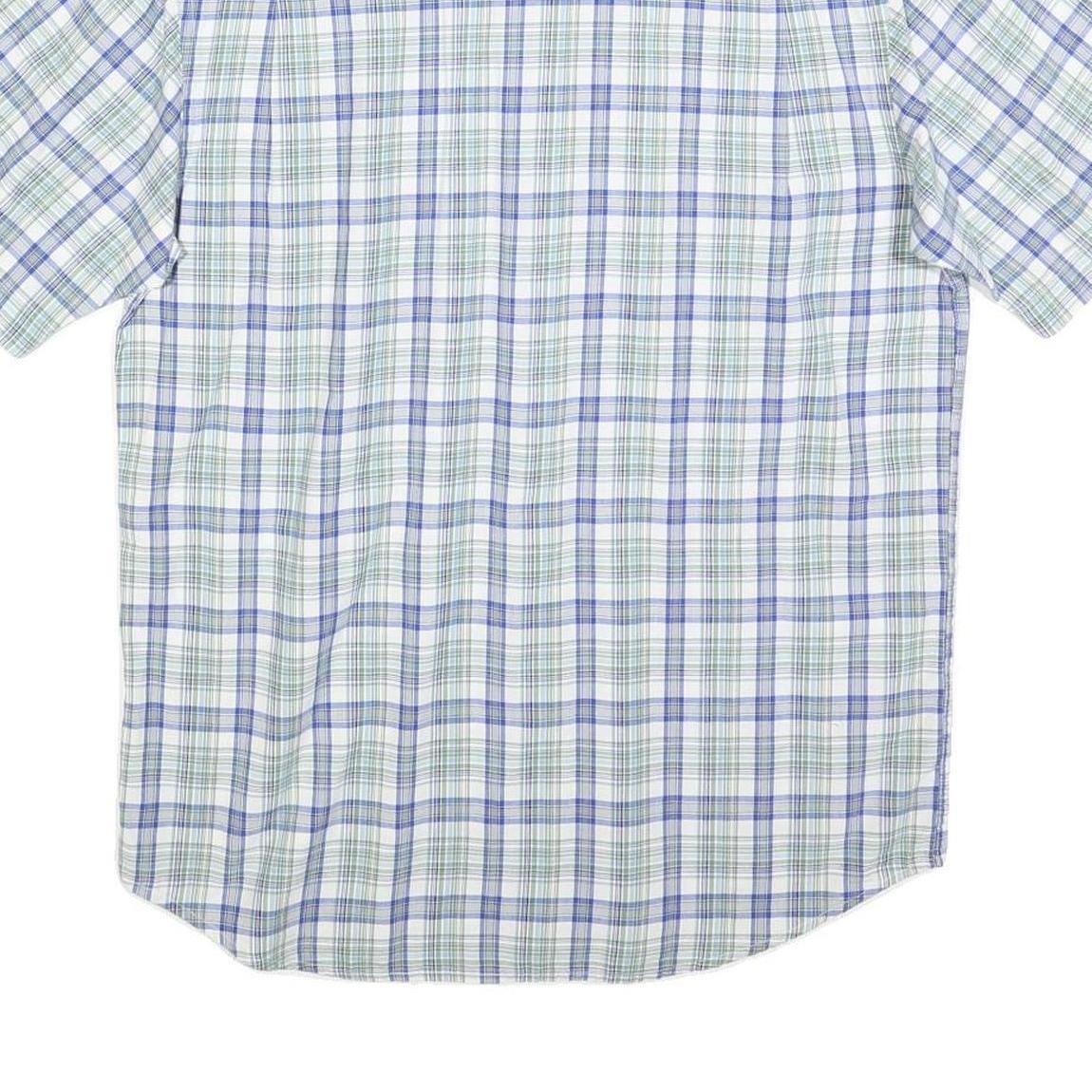 NAUTICA Mens Blue & Green Check Shirt S Cotton Blend Casual Summer Fit