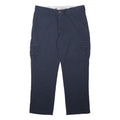 DICKIES Mens Navy Blue Regular Straight Cotton Blend Trousers W40 L31 Workwear