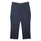 DICKIES Mens Navy Blue Regular Straight Cotton Blend Trousers W40 L31 Workwear