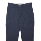 DICKIES Mens Navy Blue Regular Straight Cotton Blend Trousers W40 L31 Workwear