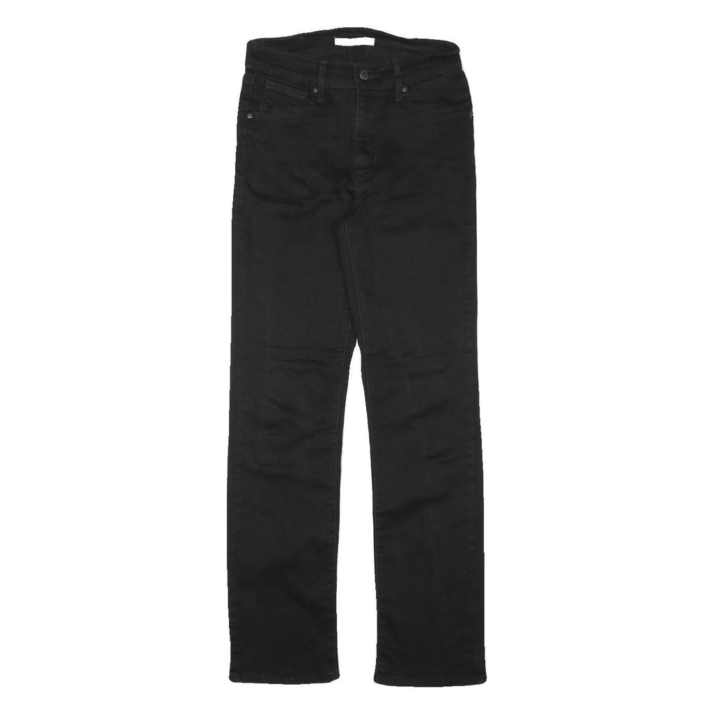LEVI'S Womens Black Regular Straight Denim Jeans W26 L28 Classic Fit Zip