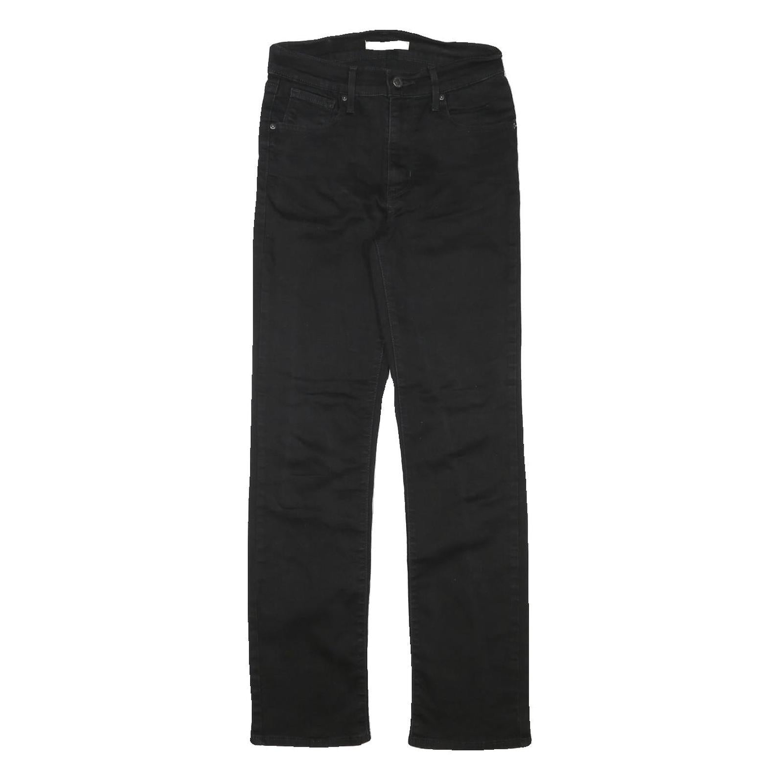 LEVI'S Womens Black Regular Straight Denim Jeans W26 L28 Classic Fit Zip