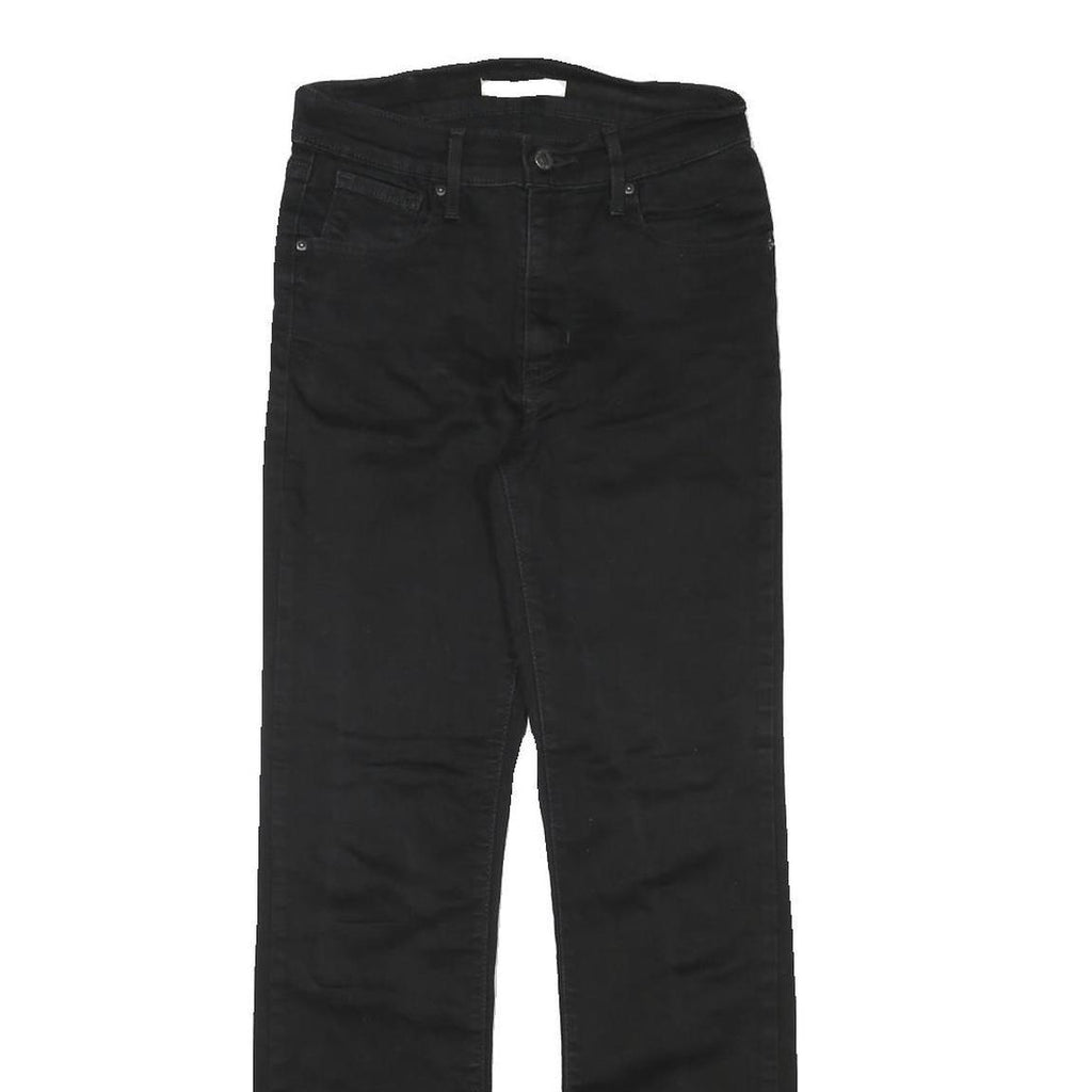 LEVI'S Womens Black Regular Straight Denim Jeans W26 L28 Classic Fit Zip