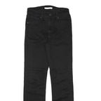 LEVI'S Womens Black Regular Straight Denim Jeans W26 L28 Classic Fit Zip