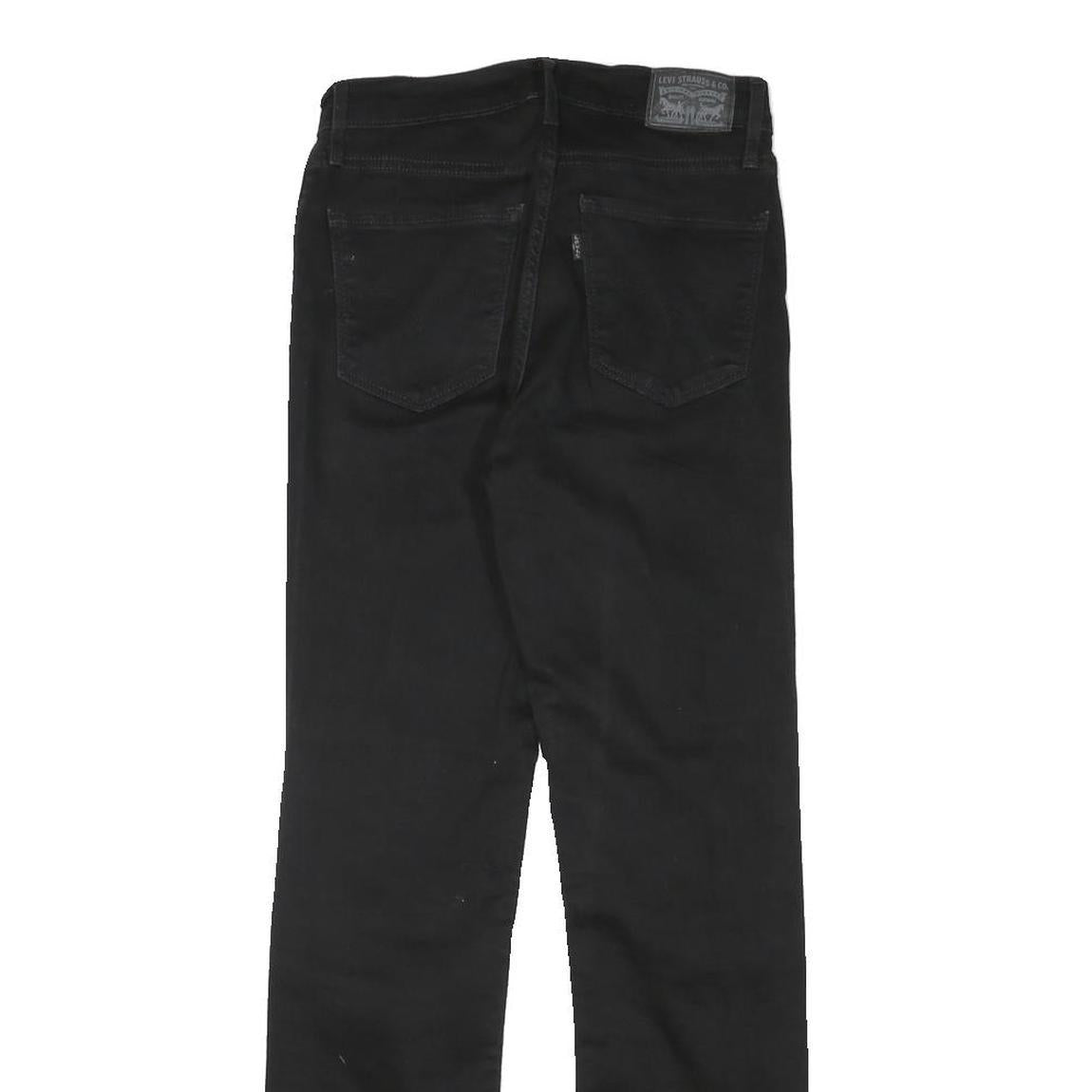 LEVI'S Womens Black Regular Straight Denim Jeans W26 L28 Classic Fit Zip