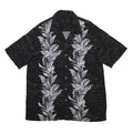 Mens Black Rayon Floral Print Short Sleeve Shirt L Casual Summer Button Up