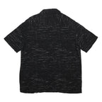 Mens Black Rayon Floral Print Short Sleeve Shirt L Casual Summer Button Up