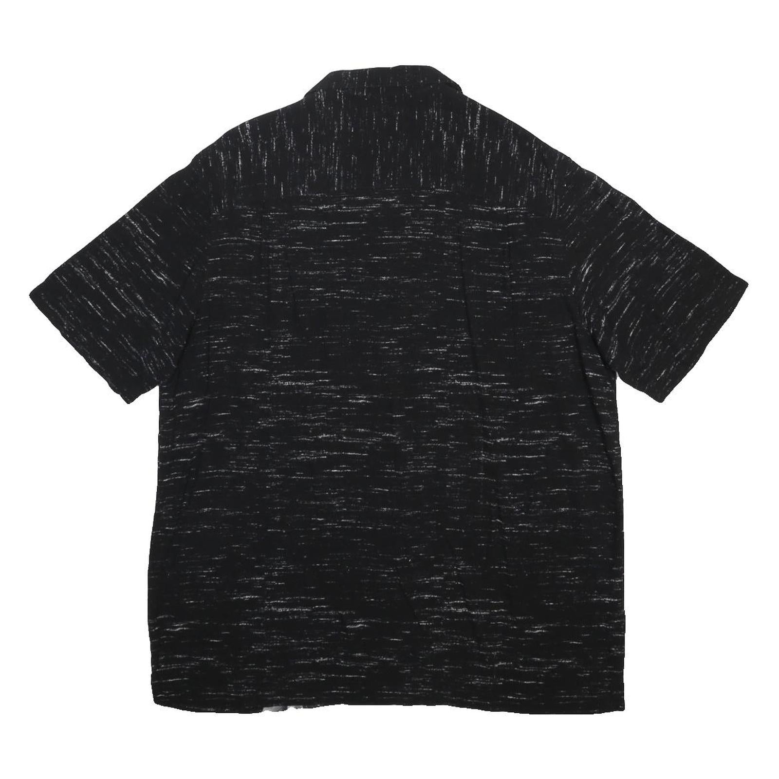 Mens Black Rayon Floral Print Short Sleeve Shirt L Casual Summer Button Up