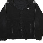 DKNY Womens Black Zip Up Hooded Polyester Blend Jacket L Fleece Casual