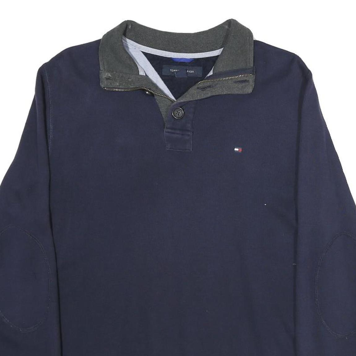 TOMMY HILFIGER Mens Blue Classic Jumper Long Sleeve Crew Neck Cotton S Casual