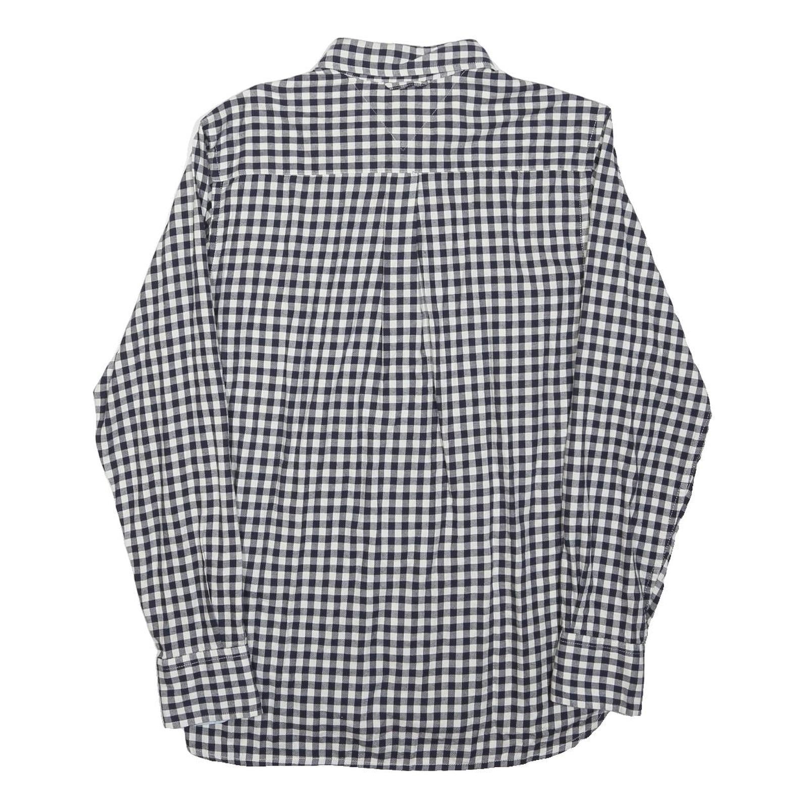 TOMMY HILFIGER Mens Black & White Check Shirt M Button Down Cotton Casual