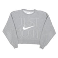 NIKE Womens Grey Cotton Blend Crew Neck XS Just Do It Sweatshirt Casual Comfort