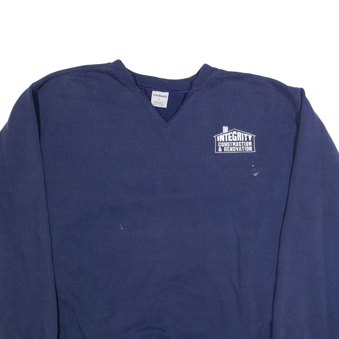CARHARTT Mens Sweatshirt Blue V-Neck L