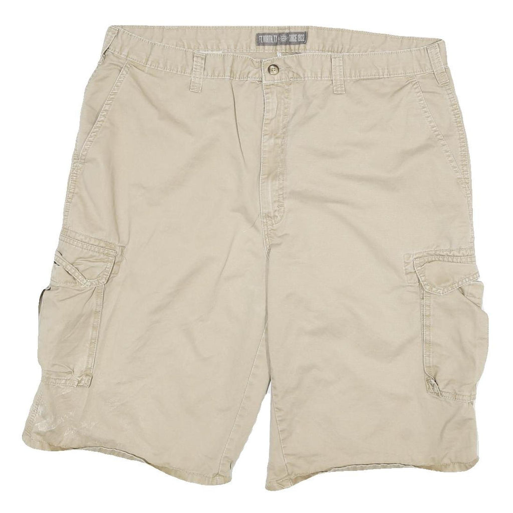 DICKIES Mens Shorts Beige Cargo Cotton Blend 2XL W38 Workwear Casual