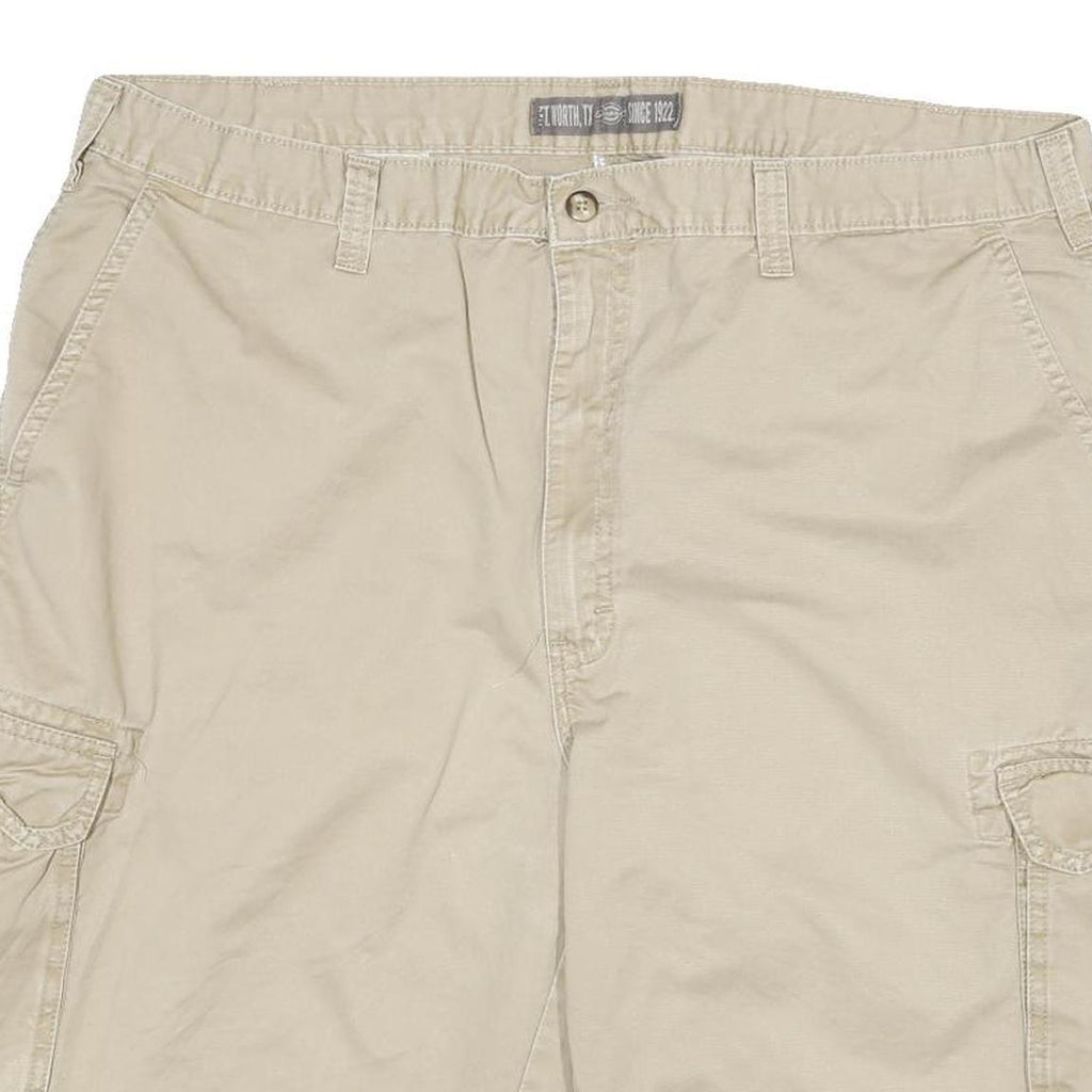 DICKIES Mens Shorts Beige Cargo Cotton Blend 2XL W38 Workwear Casual