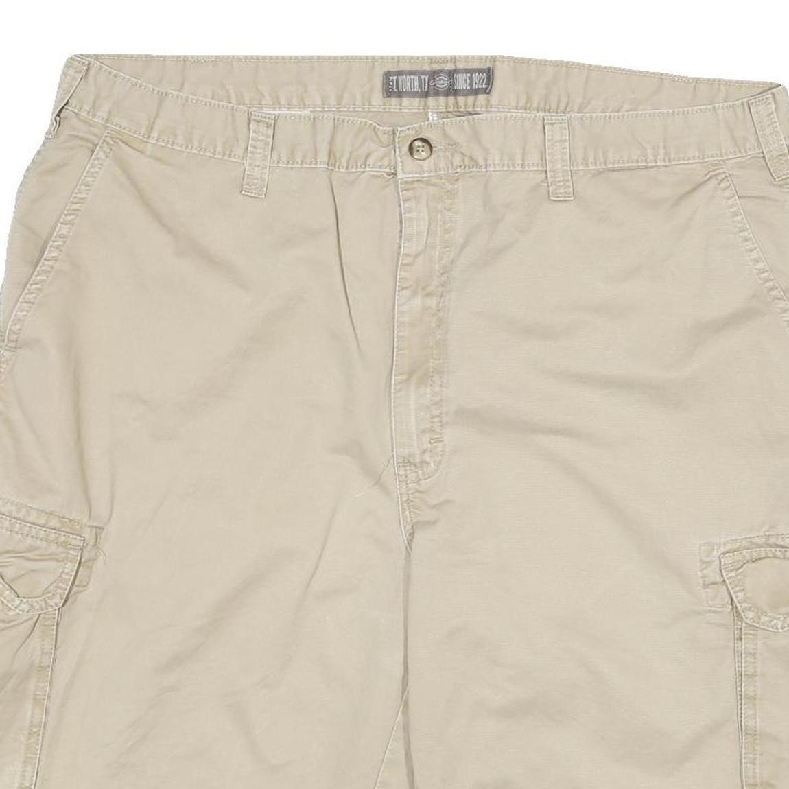 DICKIES Mens Shorts Beige Cargo Cotton Blend 2XL W38 Workwear Casual